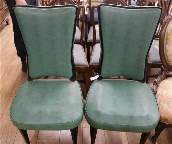 A pair of Gio Ponti style chagrin (shagreen) Italian chairs